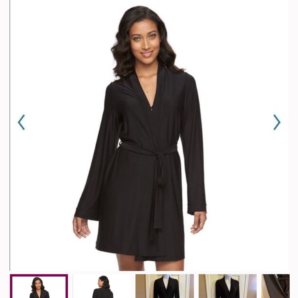 Apt. 9 Black Wrap Robe with Tie Belt M
